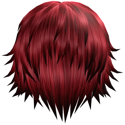 Bright Red Vkei Messy Emo Punk Hair