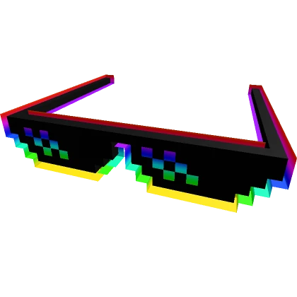 Oversized Cartoony Rainbow Deal With It Shades