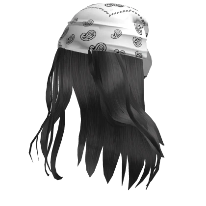 Straight/Layerd Black Hair With Bandana