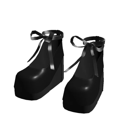 Ribbon Bow Heels (Black)