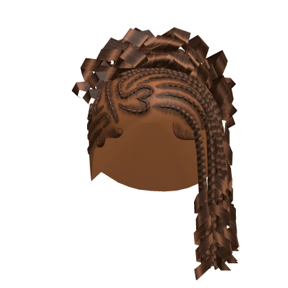 Heart Fulani Curly Updo In Brown