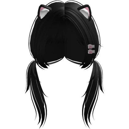 Black Pigtails witch Kitty Ears ♡ 