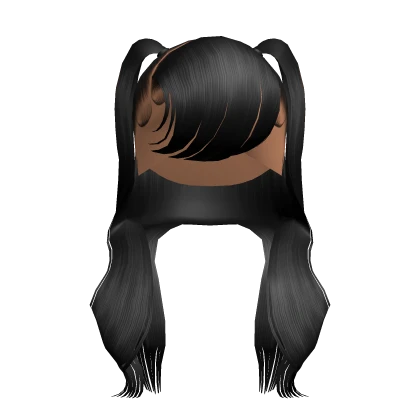 Half Up Half Down Pigtails W Bangs [Black]