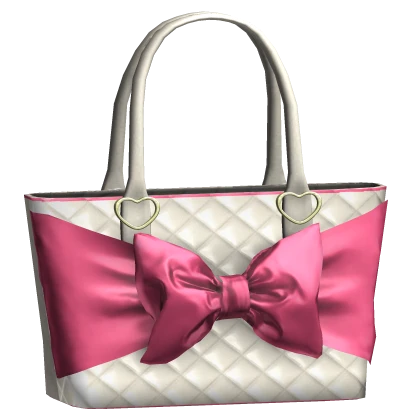 Mcbling 2000s Gyaru Bow Shoulder Bag in White Pink