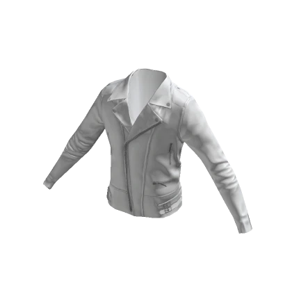 Collared Leather Jacket - White