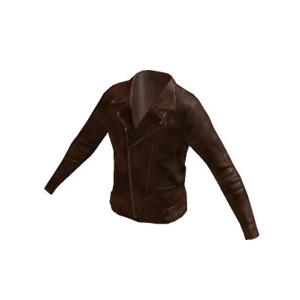 Collared Leather Jacket - Brown