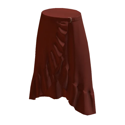 Long Ruffle Skirt - Red