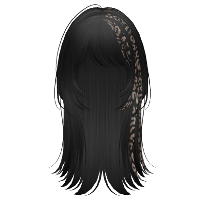 silky face framing layers (black & gold leopard)