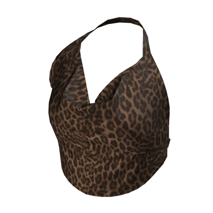 y2k ☆ leopard cowl halter top