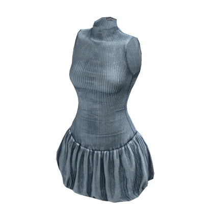 ☆ light denim bubble minidress