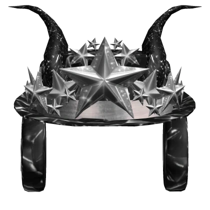 New Year's Obsidian Silver Fedora + Crown + Horns