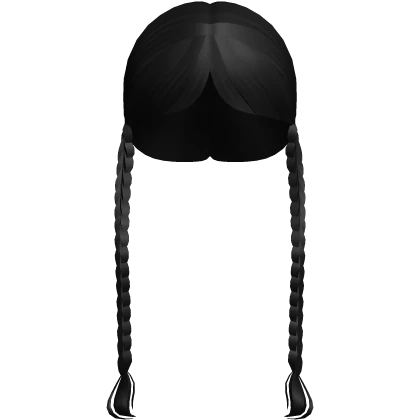 Wednesday NeverMore School Girl Long Braids Black