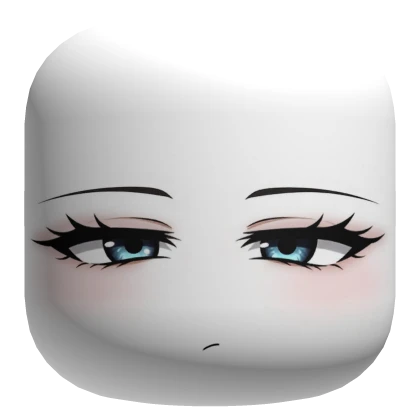 Bored Pretty Face with Blue Eyes - White