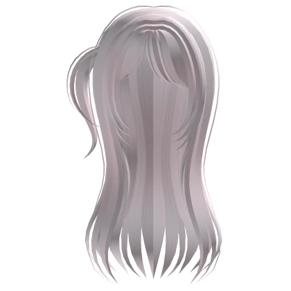 ♡ ┊ long flowy side pigtail hair in light pink