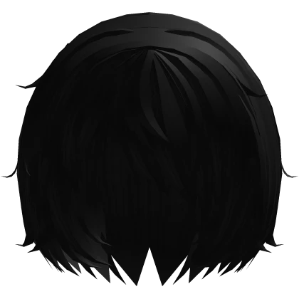 ♡ : Soft Fluffy Black Shaggy Emo Puppy boy Hair