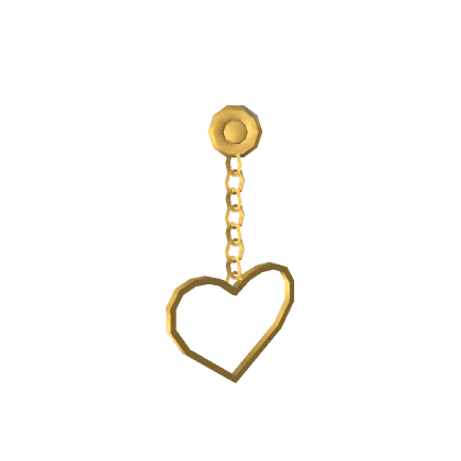 Single Heart Chain Earring Gold