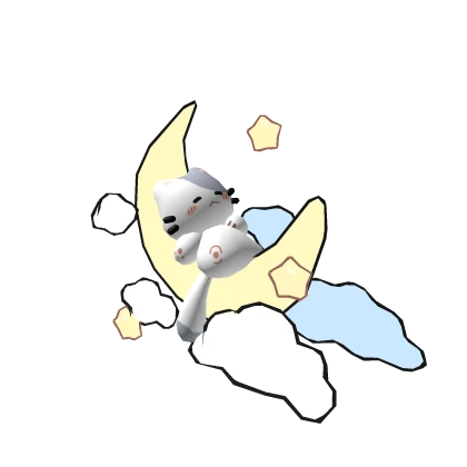 ୨♡cute sleepy kitten on the moon♡୧