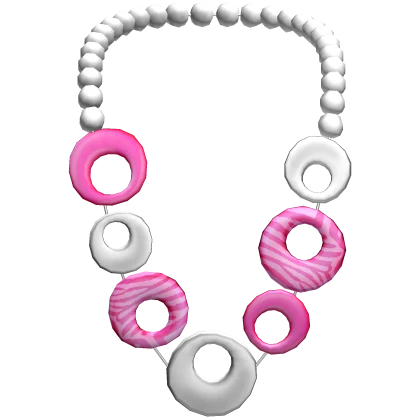 Retro Gyaru Pink Zebra Necklace 