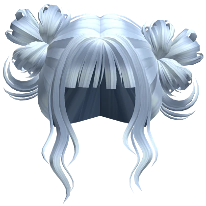 Fluffy Tilted Messy Buns (Sky Blue)