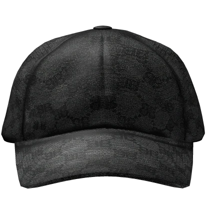 (slanted) balenciaga x gucci black monogram cap