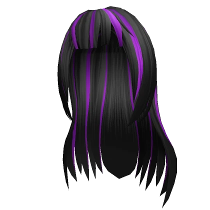 Superstar Black Bangs & Purple Streaks