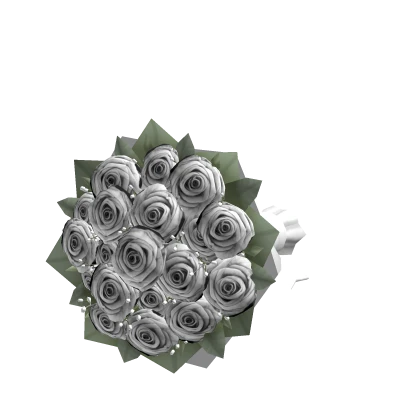 (Right) Holdable White Valentines Flower Bouquet