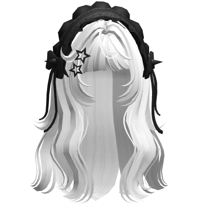 Emo Goth Girl Hair w/ Headband (White)