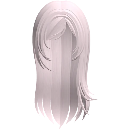 ♡ : long windy hair with side swept bangs pink