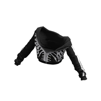 Skelly Off-Shoulder Jacket Black