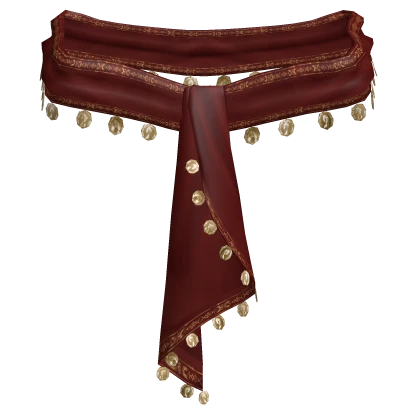 3.0 Elegant Coin Satin Red Scarf Belt