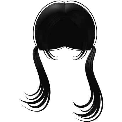 ♡ Wavy Windy Low Pigtails Hair in Black