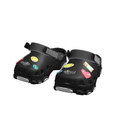 courtside - rubber sandals [black]