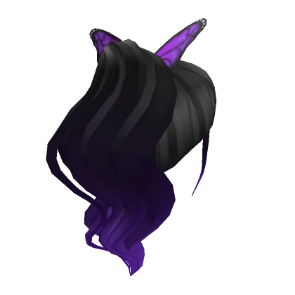 Anime Butterfly Ponytail Black to Purple