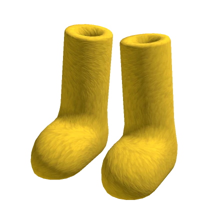 Boots Fuzzy Yellow Furry Fur Winter Wool Shoes Y2K