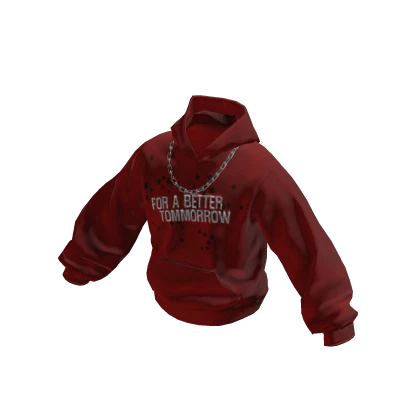 💗CHAIN-DETAIL HOODIE_RED