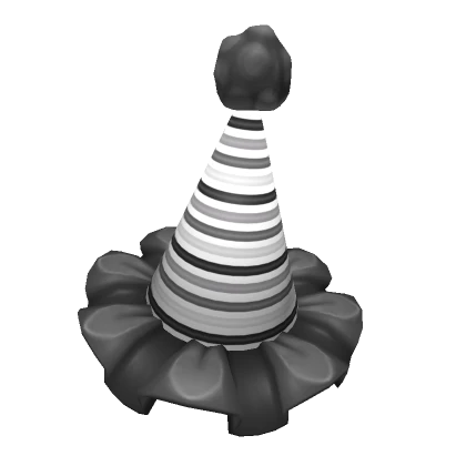 Clown Party Hat - grayscale