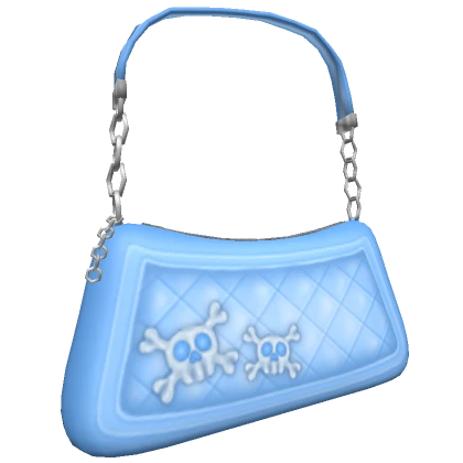 Y2K Baby Blue Skull Shoulder Bag