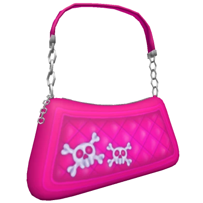 Y2K Hot Pink Skull Shoulder Bag