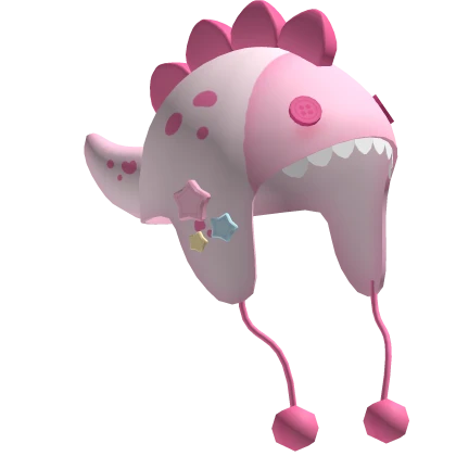 silly pink dino decora beanie