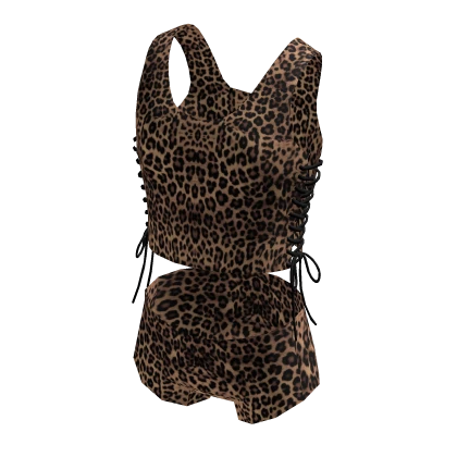 Leopard Tank Top With Short Outfit