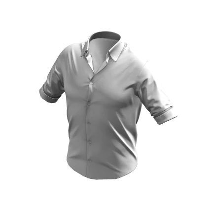 Messy Formal Rolled-Up Sleeve T-Shirt (White)