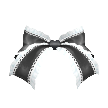 Fancy Ruffled HeadBow Black