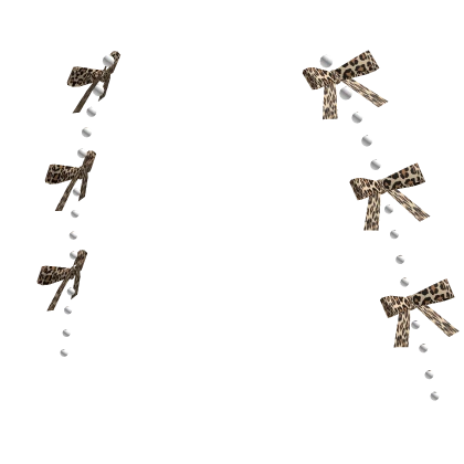 Leopard Ribbon Bow and Pearl Hairclips
