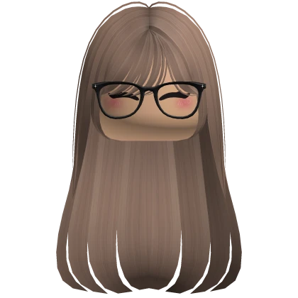 Nerdy Cute Hair w Glasses Milktea