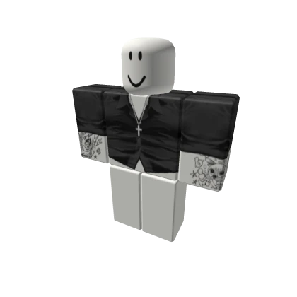 🤍💨Suit Black vest w sleeves rolled - Emo Boy