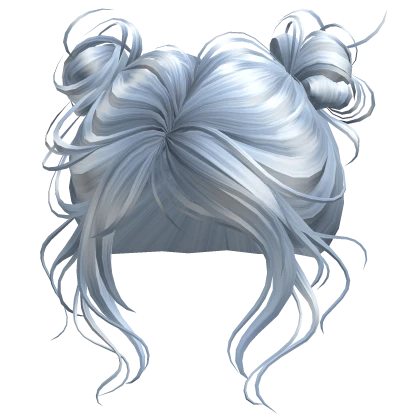 Sky Blue Cute Wavy Buns