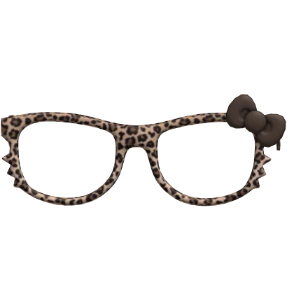 Kawaii Leopard Print Kitty Glasses