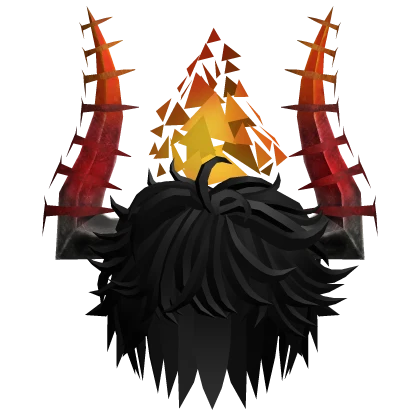 Fire Demon Horns w/ Black Messy Hair