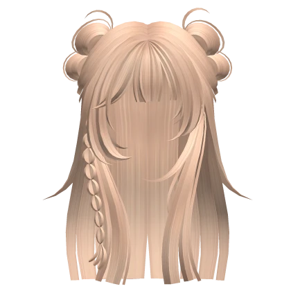 Y2K Long Hime Hair w/ Braids & Buns (Blonde)