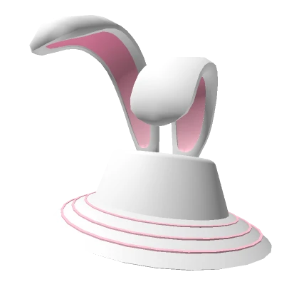 Bunny Ears Hat In Pink & White